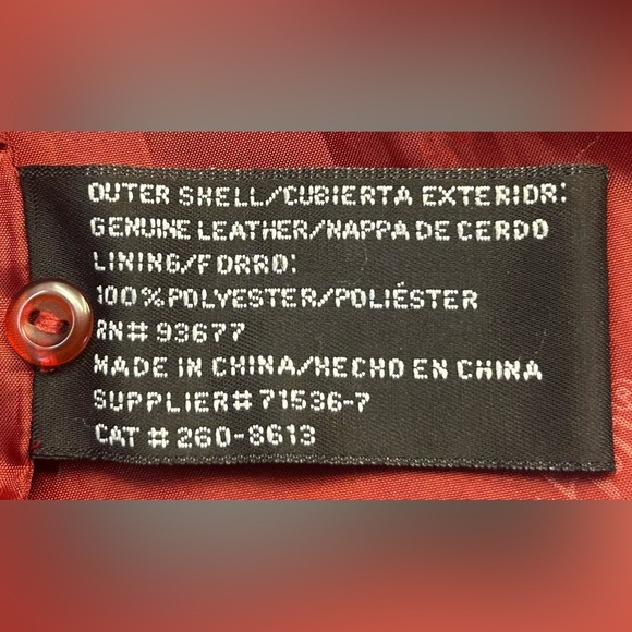 East 5th Genuine Leather 3-Button Jacket with Pockets in Cherrywood, Size Large - Picture 12 of 14